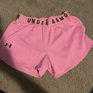 Pink under armour shorts